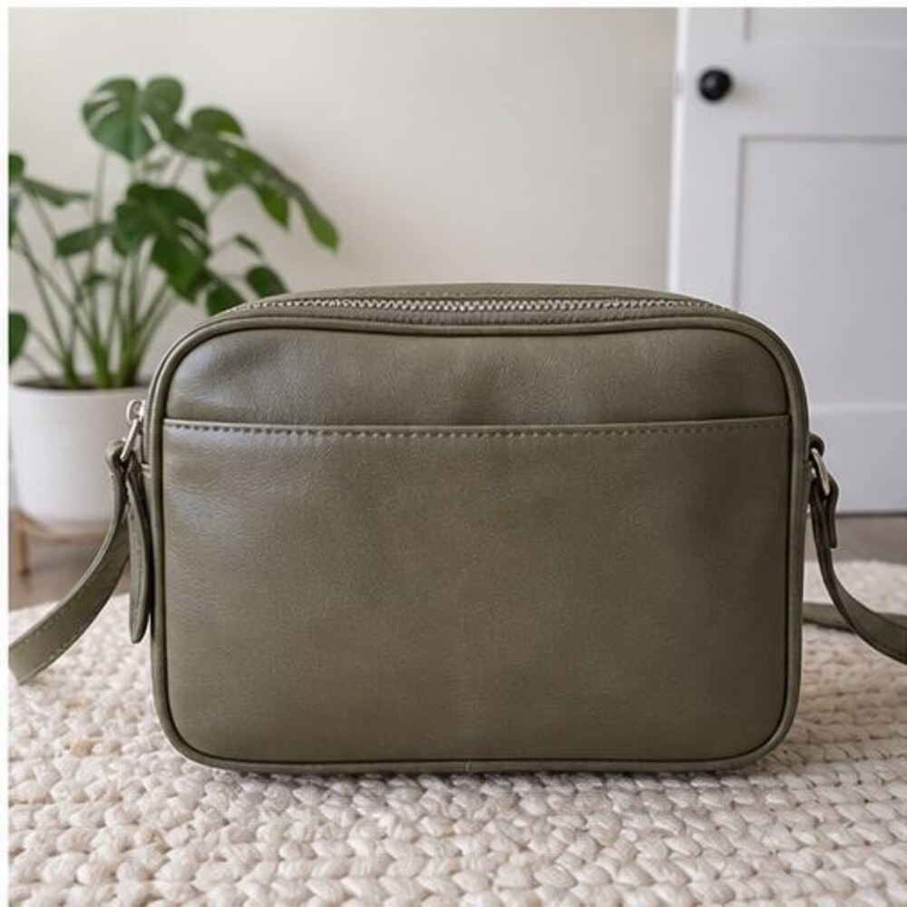 Cream Suede Crossbody Bag
